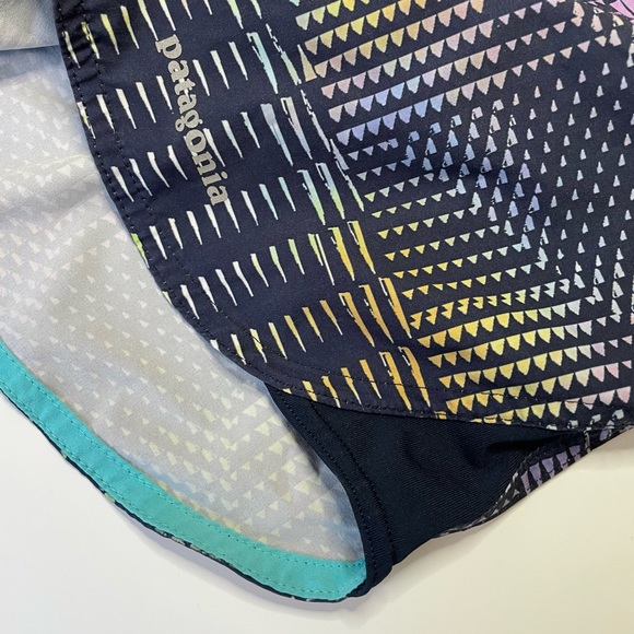 Patagonia Active Shorts Women's S Navy Blue Geometric Drawstring Swim - Picture 3 of 8